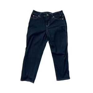 Chico's **Platinum Dark Wash** Mid Rise Cropped **Denim Jeans** 0P